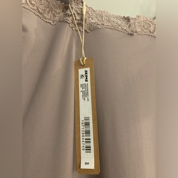Skims Fits Everybody Lace Long Slip Dress Zinc size Medium NWT Limited Edition - Picture 8 of 10
